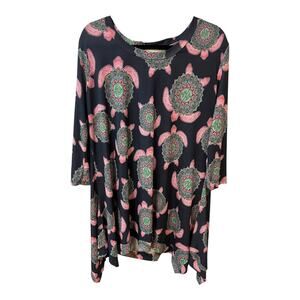 Simply Southern Turtle Coastal Print Tunic in size XL